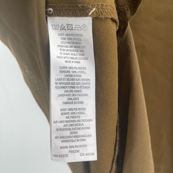 FRENCH CONNECTION Top Size Small Sheer Polly Raw Edge Hi Low Classic Capsule - Picture 8 of 8